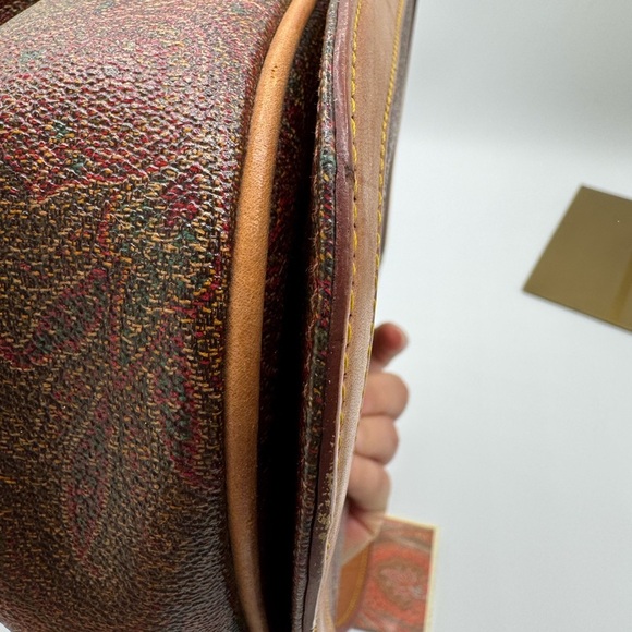 ETRO Milano Paisley Hand Bag PVC Leather Brown Auth# 0729889 - Picture 9 of 15